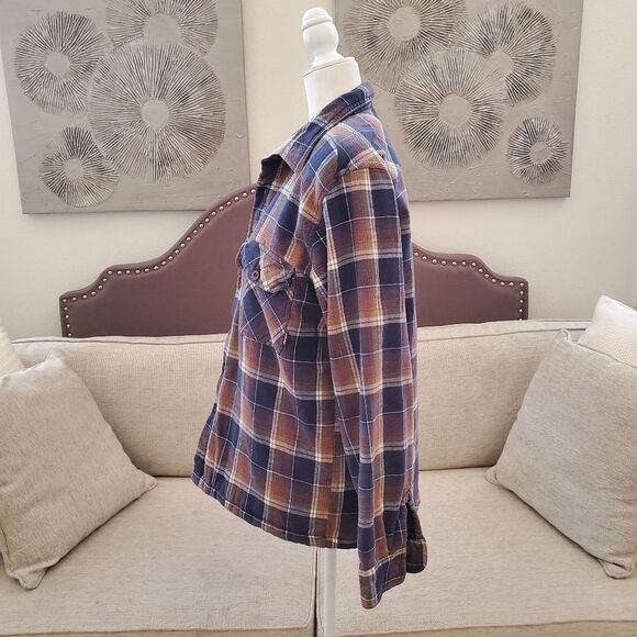 Billabong Straight Fit Quilted Flannel Shacket Sz Sm - Picture 6 of 13